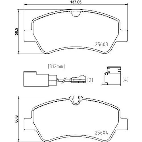 https://www.ankarayedek.com.tr, Balata Ford Tourneo Custom Transit Custom 2.2 (12 ) Transit 2.2 (14 ) Arka  İkaz Kablolu Çift Fişli Balata Ford Tourneo Custom Transit Custom 2.2 Arka